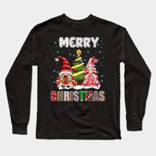 Merry Christmas Gnome Family Funny Xmas Tree Women Men Kids Long Sleeve T-Shirt